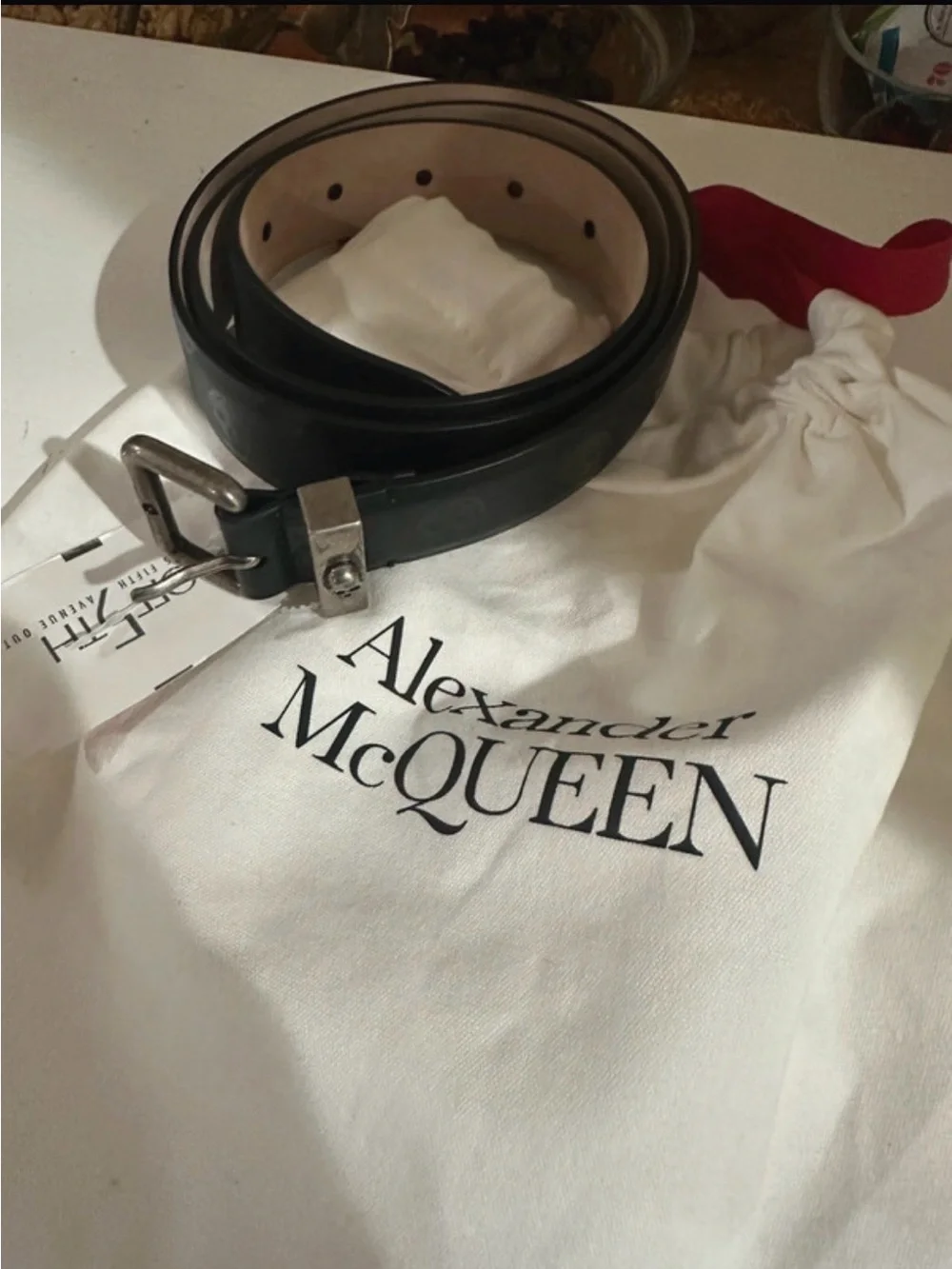Alexander McQueen Skull Black Leather Belt